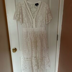Vici Cream Lace Midi Dress
